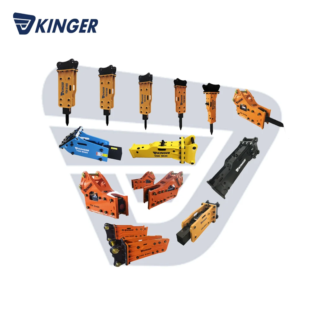 KINGER hydraulic rock hammer demolition breaker hammer for excavator with CE ISO