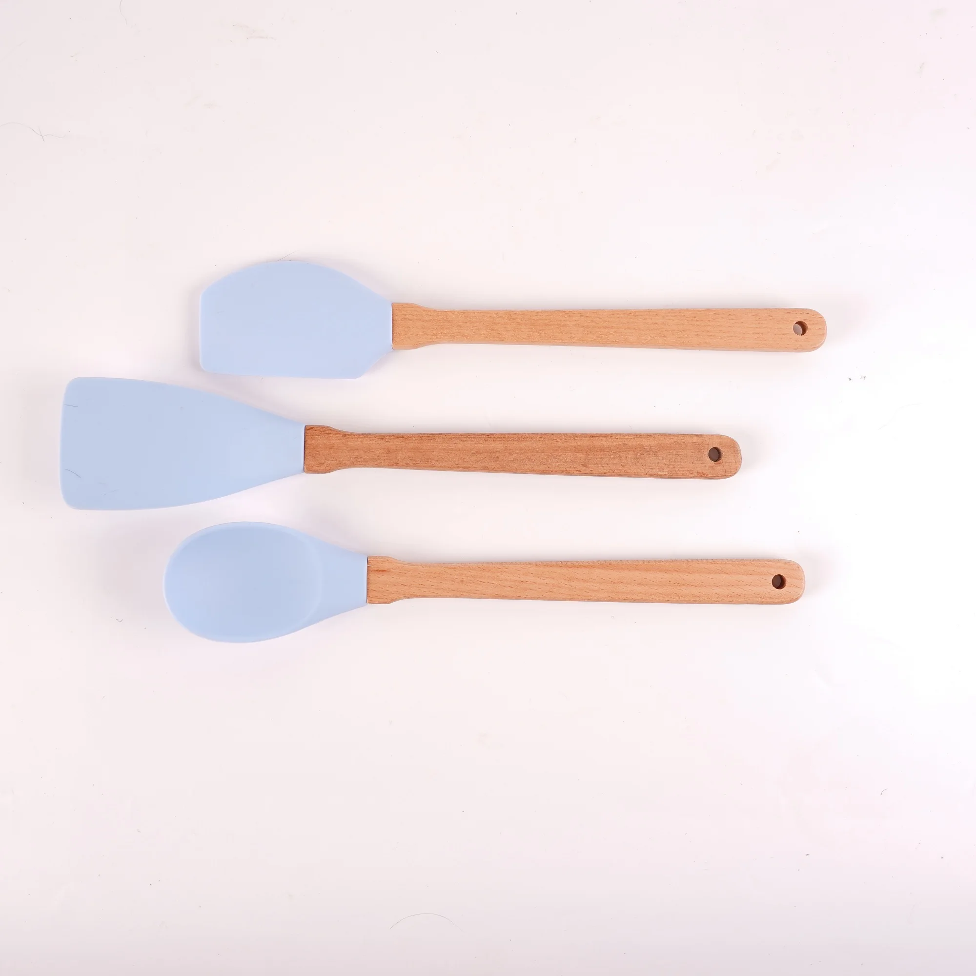 
Kitchen Tools Gift Natural Wooden Silicone Colourful Cooking Kitchen Utensils Cookware Sets 