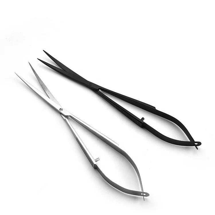 DIY Manual Scissors Curved Eye Microscopic Mini Direct Scissors Spring Scissors