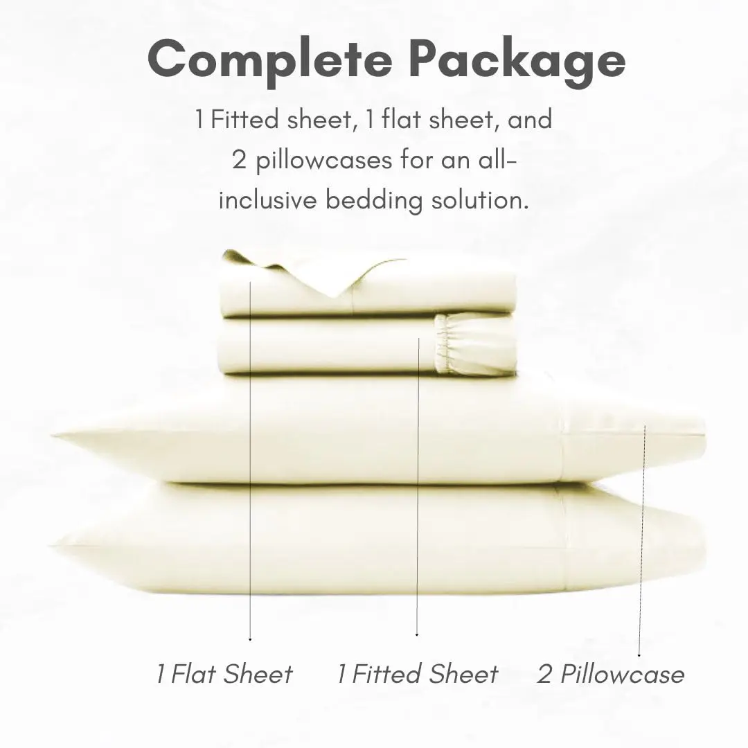 Hotel 1800 Linen Bedding Sheets & Pillowcases Set Polyester Soft White Bed Sheets Fade Stain Resistant Muslin Bedding Set