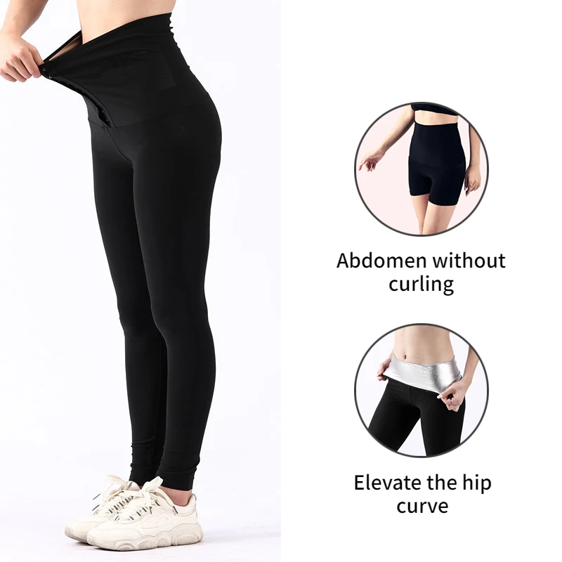 Hot Effect Slimming Body Shaper Fitness Waist Trainer Gym Leggings Sauna Pants With Control   Panties Adjustable