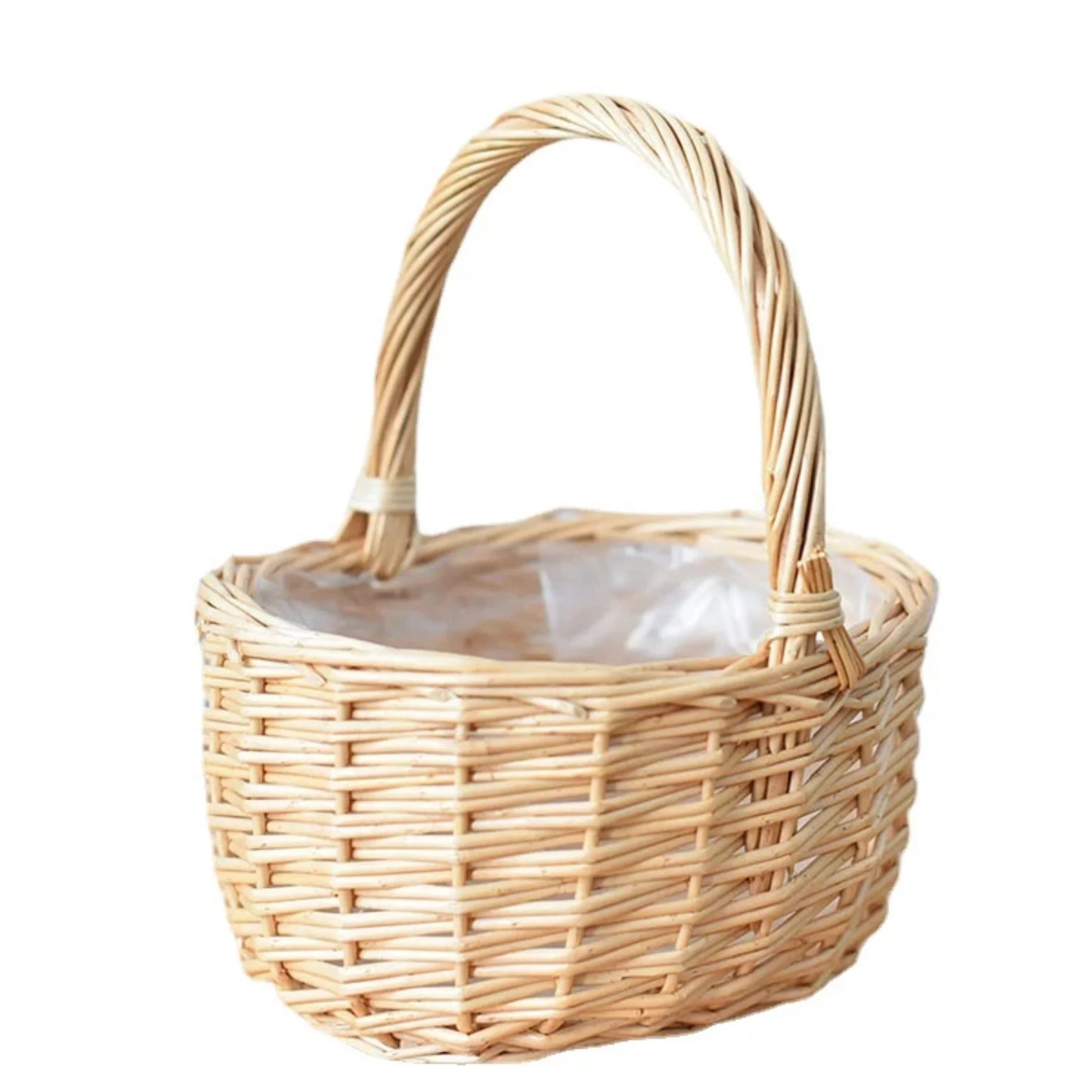 Cesta de mimbre para plantas canasta de almacenamiento canasta de almacenamiento de gabinete de cocina arreglo de flores verdes