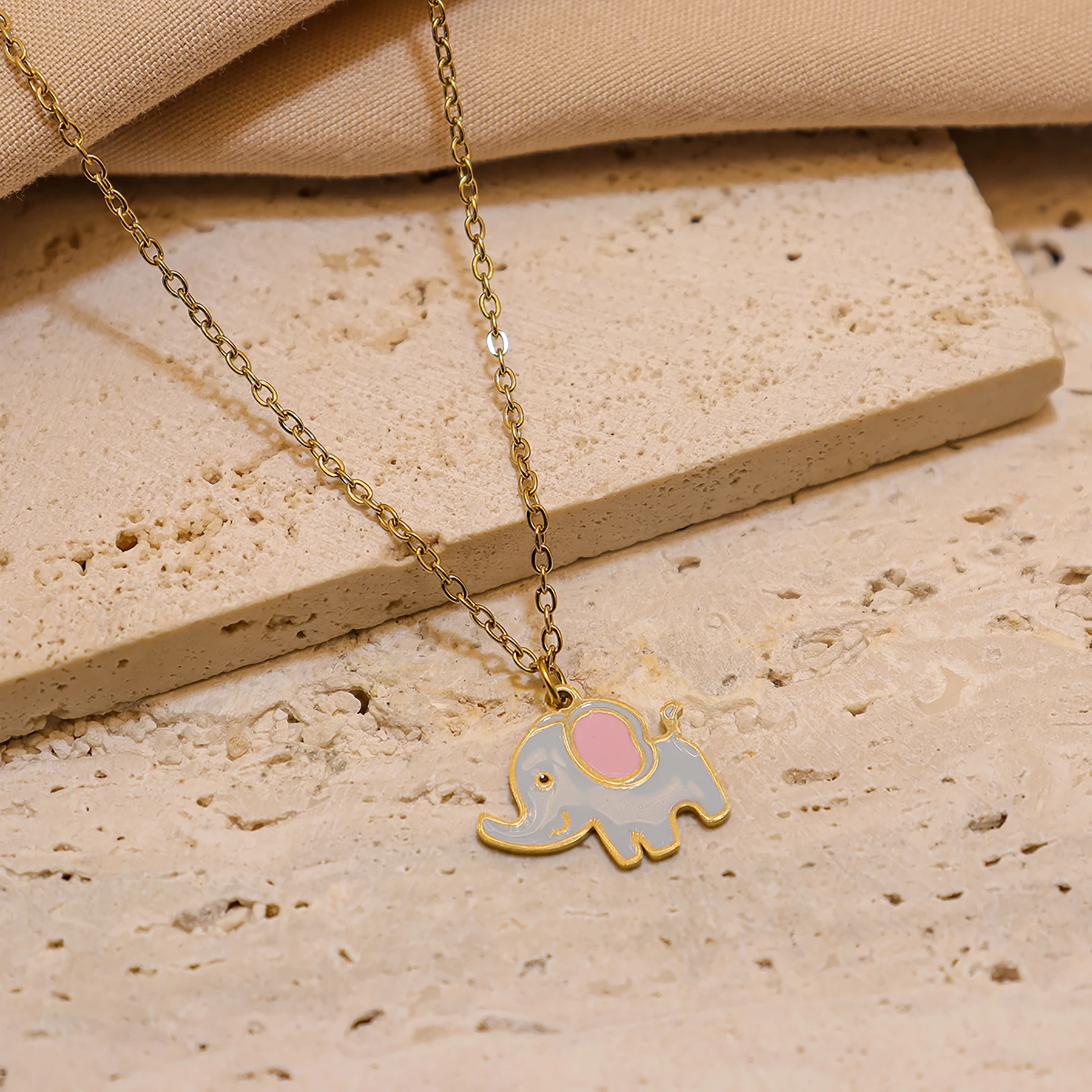 Explosive elephant necklace cute children fashion enamel friendship girl pendant necklace