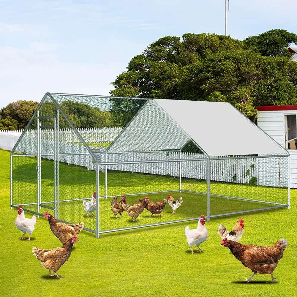 Waterproof Anti-Ultraviolet Cover for Backyard Farm Use Metal Walkin Poultry Cage Outdoor Large Chicken Coop Hen Run House