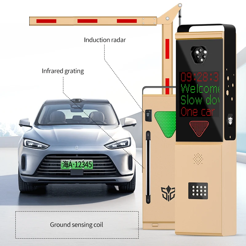Parking Management System Automatic 24V Brushless Road Vehicular Boom Barrier Gate Speed Control With alpr camera