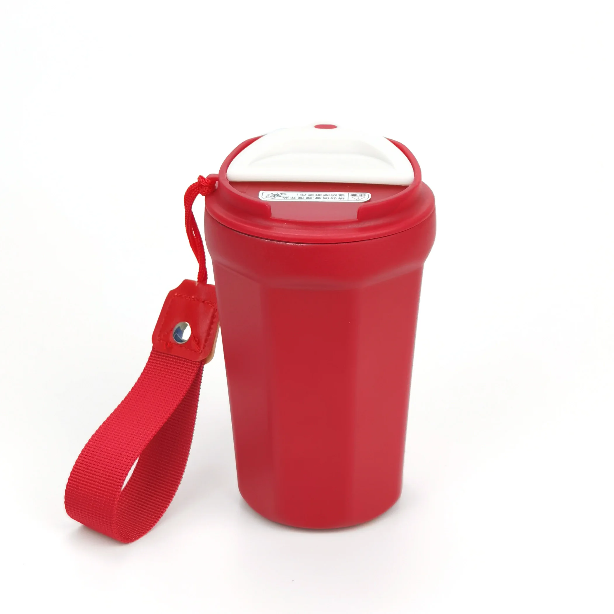 Wholesale 390ml Portable Coffee Mugs Sublimation Blank Car Travel Insulated Cups With Leakproof Lid and Lanyard Vaso Termico