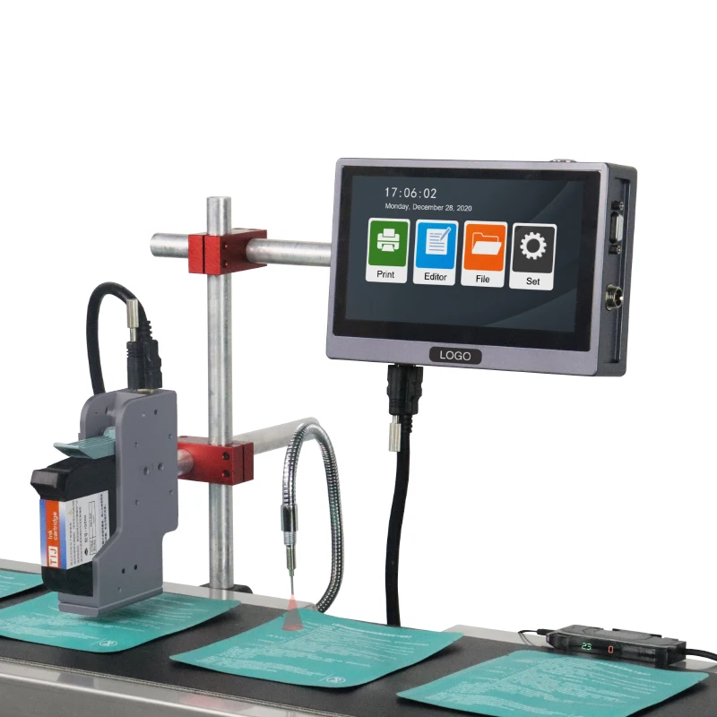 high quality online 25.4 mm thermal continuous inkjet printing machine for bottle, caps, cans, logo, expiry date