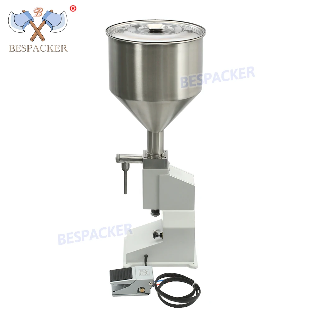 A-02 50ml 100ml Manual Stainless Steel Paste and Liquid Filler Cosmetic Shampoo Cream Bottle Filling Machine