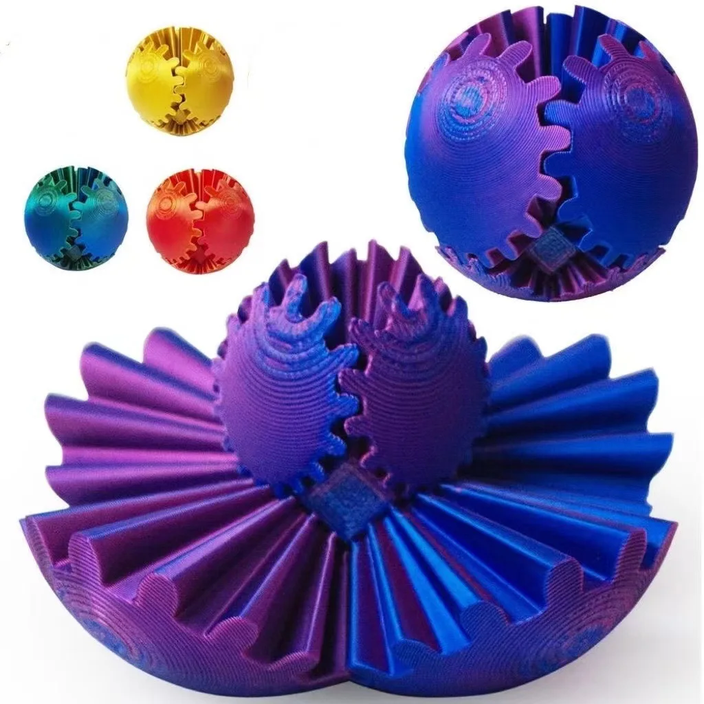High Quality 3d printed gear ball spin ball cube fidget toy gear toy for adults stress anxiety relaxing