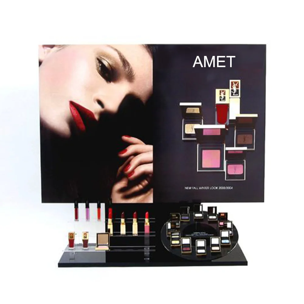 acrylic cosmetic display stand Acrylic makeup display stand Plexiglas display stand L-shaped