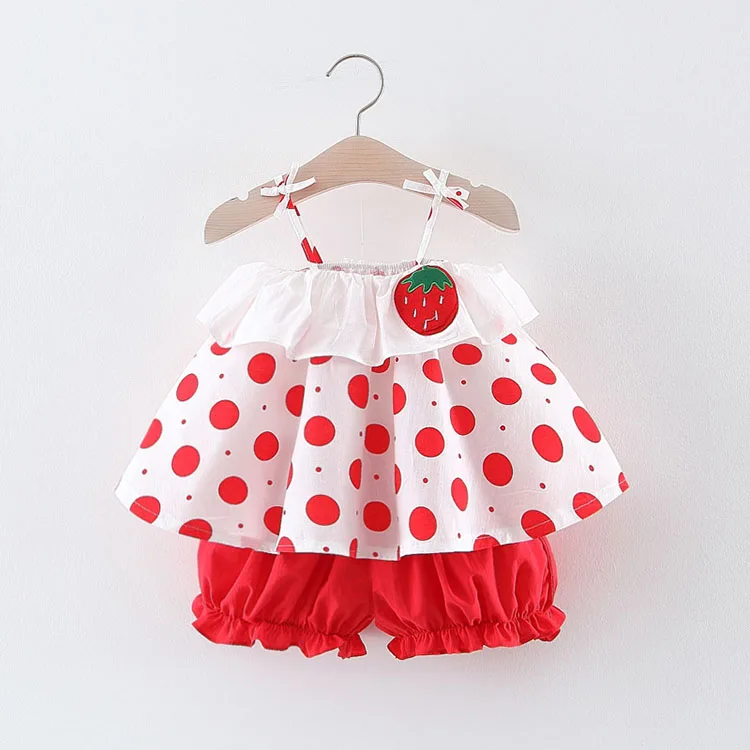 Outfit Set Off Baby Clothes Second Birthday Girl Ruffle Pants 4Th July Toddler Strawberry Kids Outfits
