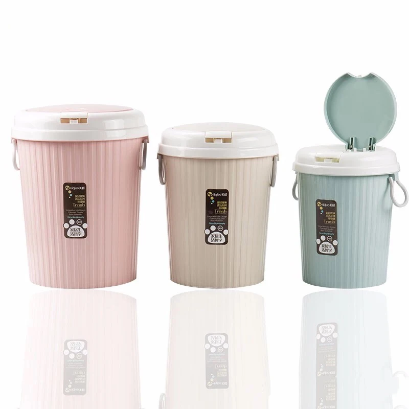 
Press Customization Creative Round Kitchen Toilet Trash Cans Plastic Bin Dustbin 