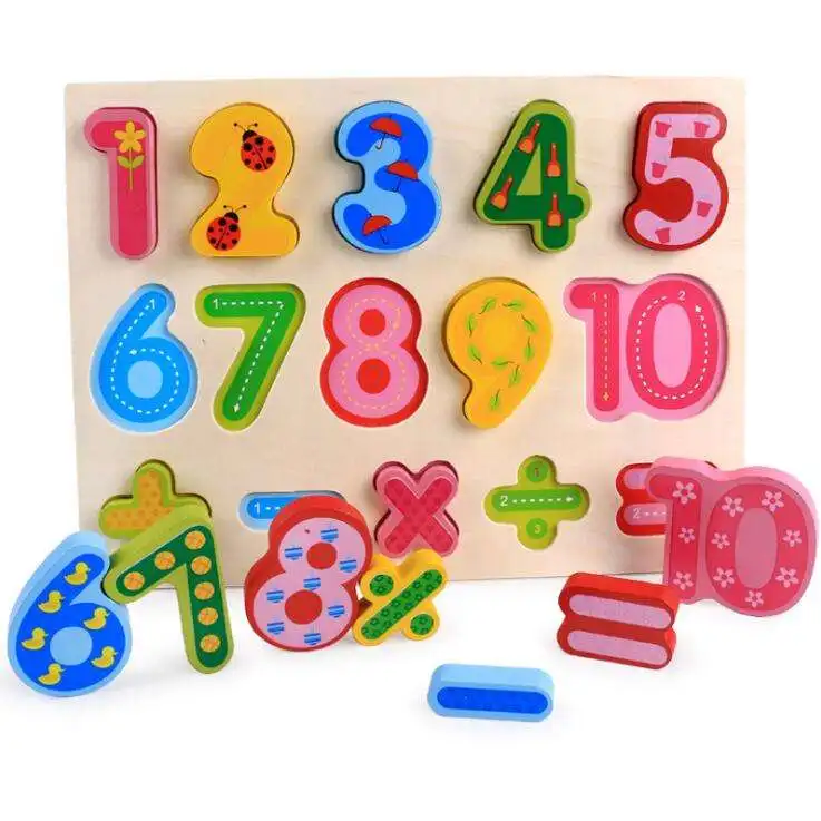 ABC Puzzle Digital Wooden Toys Early Learning Jigsaw Letter Alphabet Number Puzzle Preschool Educational Baby Toys for Children