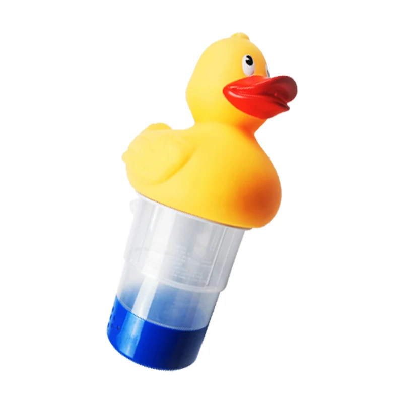 Fun Cute Duck Animal Swimming Pool Chlorine Tablet Floater Collapsible Base Floating Pool Chlorine Dispenser Cleaner