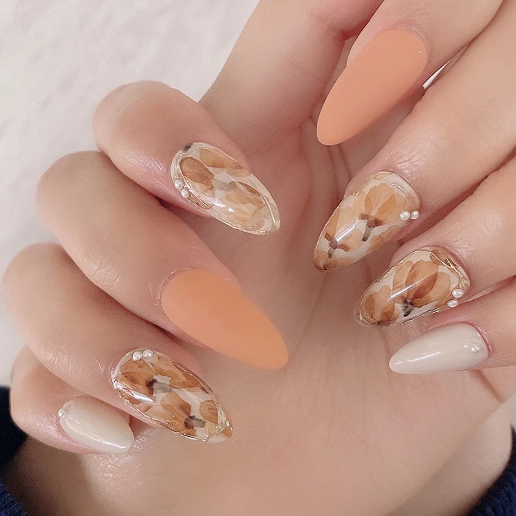 Custom Size Press On Nails Packaging Box Luxury Acrylic Nails 100% Hand Made Press On Nails