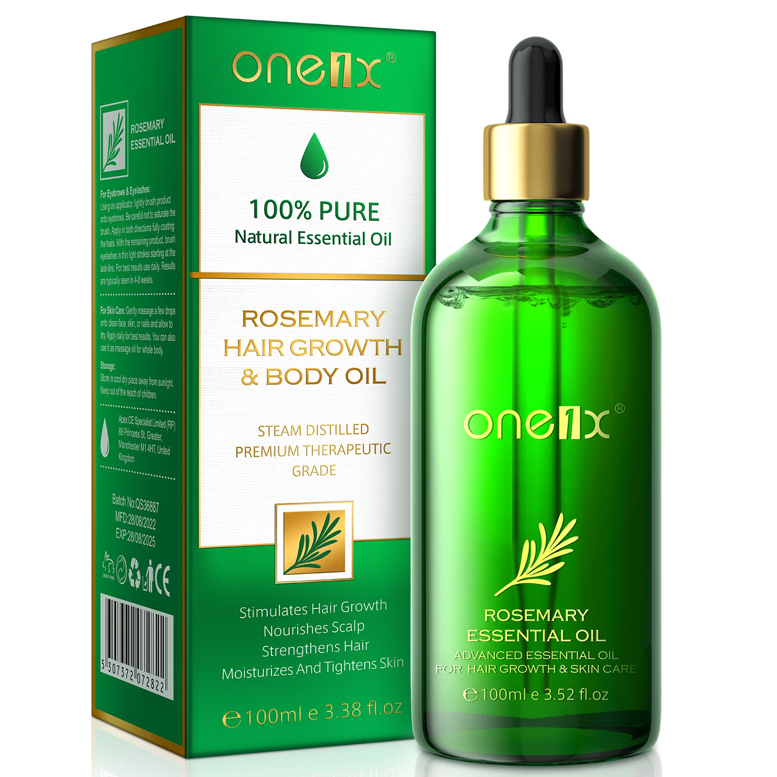 Натуральное органическое эфирное масло розмарина женские продукты по уходу за черными волосами рост волос