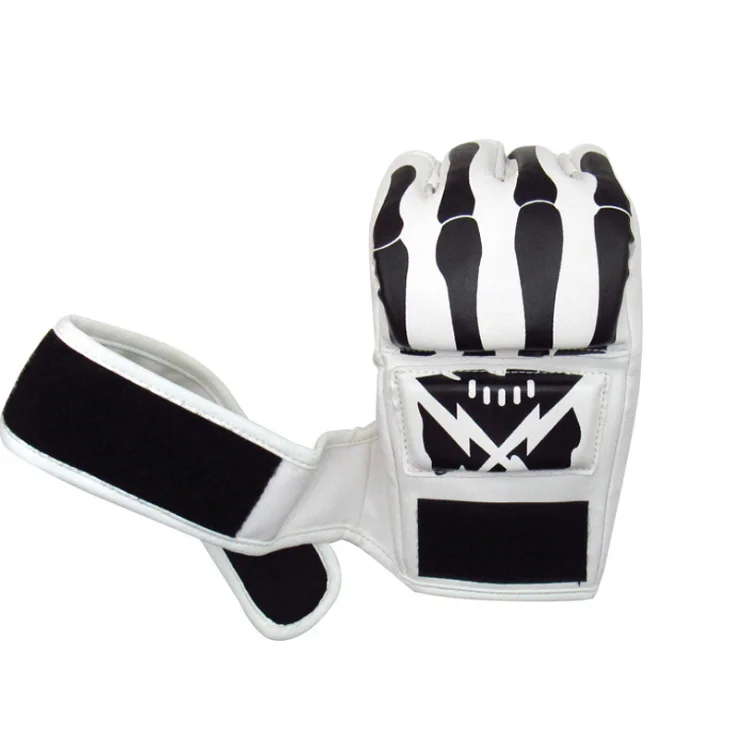 
Custom Bulk Printed Logo Muay Thai MMA Half Finger Sandbag Training Boxing Gloves 