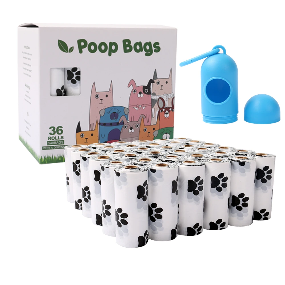 Rarewe Pet Supplies Eco-Friendly Pet Waste Bag Manufacturer Custom Logo Dog Track Prints Biodegradable Pink Dog Poop Bag