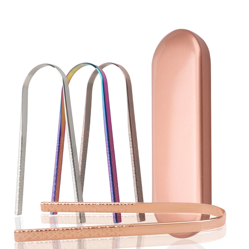 
Professional Medical Grade Oral Care Tools 304 Stainless Steel Tongue Scraper for Oral Hygiene 