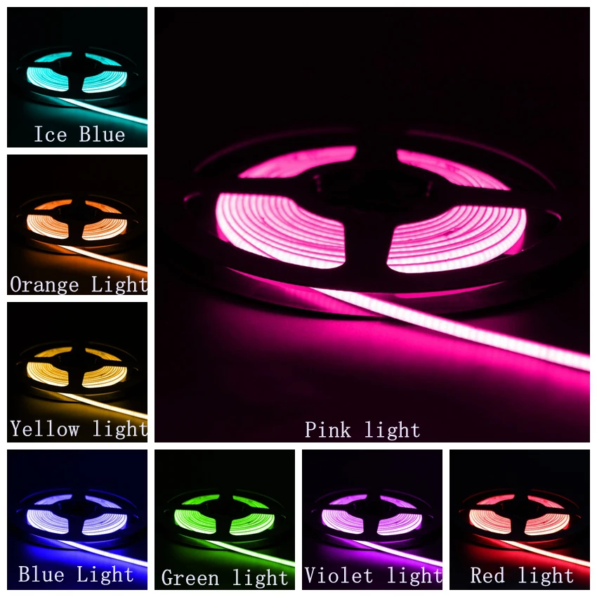 12V/24V 4MM COB480 10W Colourful Cross Border Direct RGB Strip Light Kit 24 Keys Remote Control LED