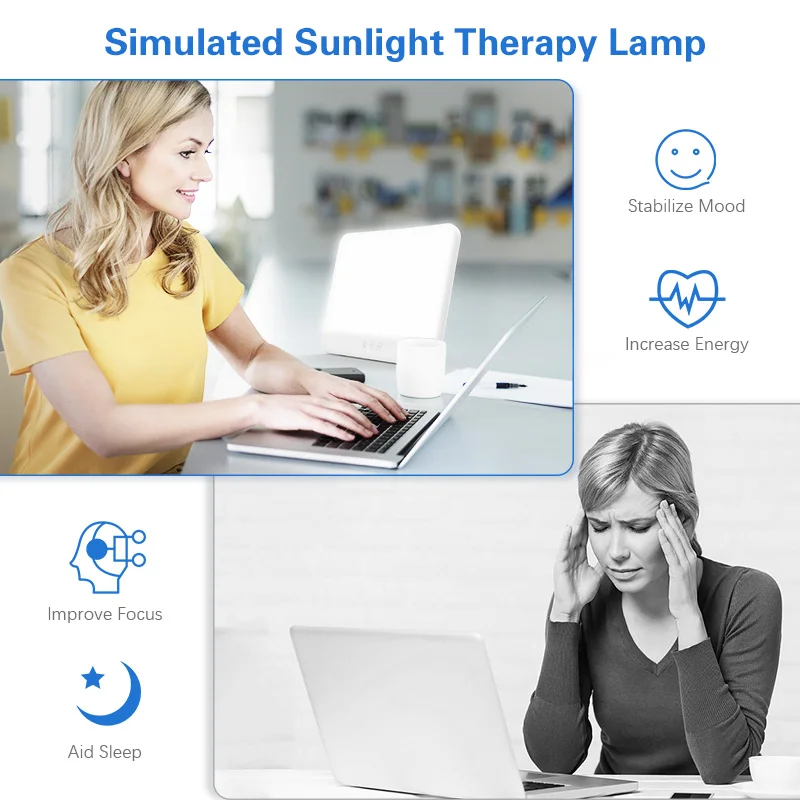 Portable Super Bright Therapy Lamp shell Sun Sad Lamp for Sad Depression Sad Emotional Light Therapy lamp