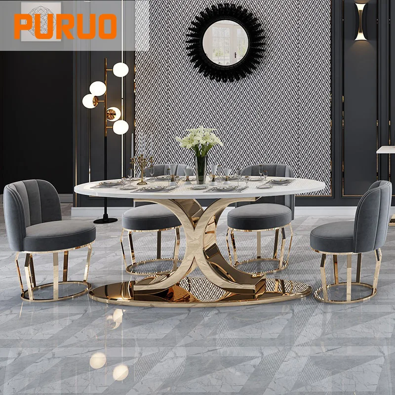 Gold marble top epoxy stainless steel base coffee table luxury metal leg for living furniture