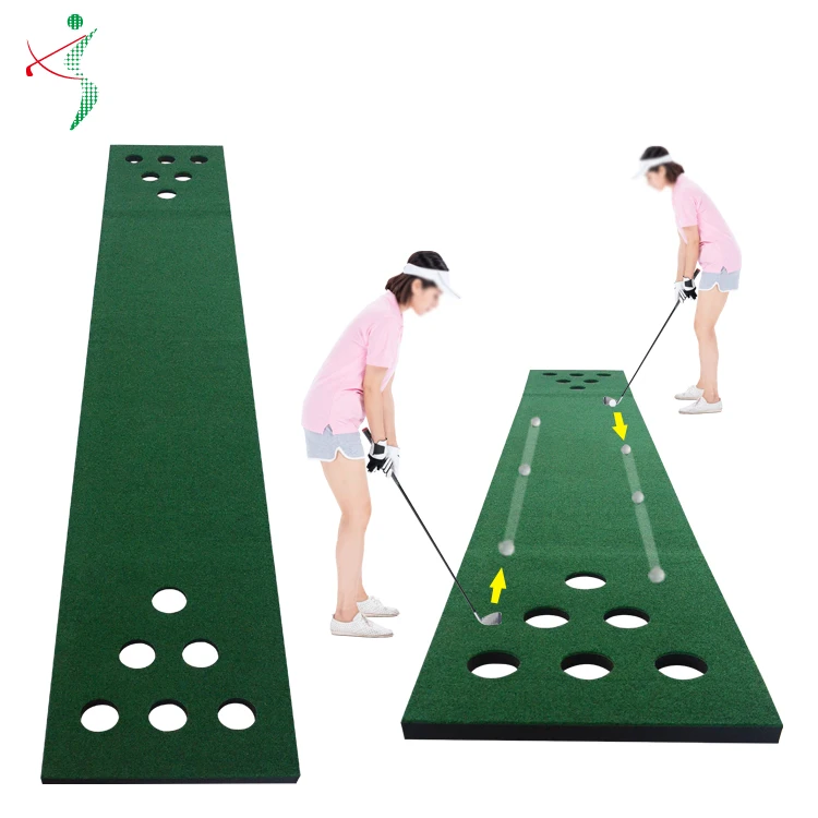 Custom 12 Holes Golf Putting Mat Golf Putting Green Game Set Golf Training Mat for Indoor Outdoor