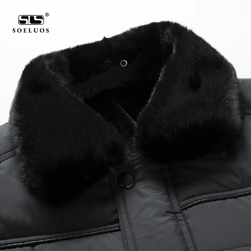 Hot Selling EU Size Long Quilted Padding Puffer Wind Breaker Jacket Winter Overcoat With Fur Collar