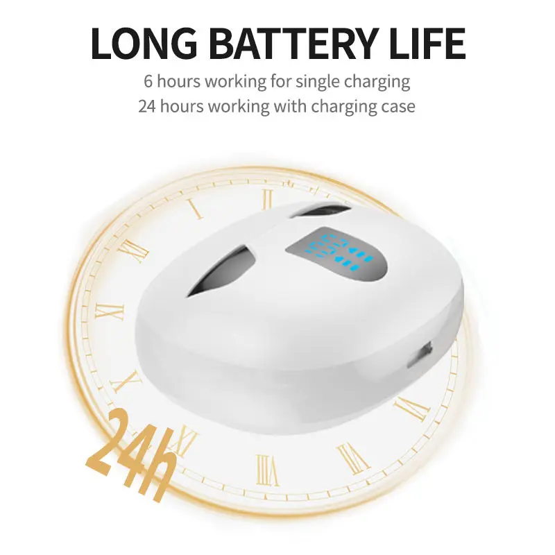 X22 Mini TWS Earbuds with Digital LED Display Smart Touch Control Waterproof Type-C Headset Sports Noise Cancelling Earphone