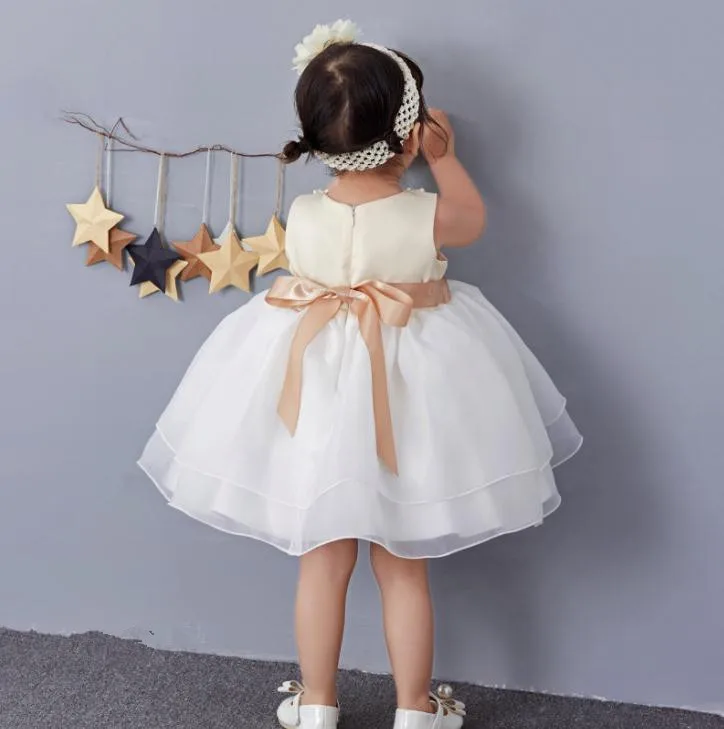 2017 Newborn Baby Girl Party Dress Kids Frocks Designs With Headbands