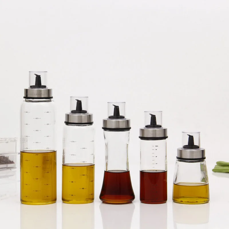 160ml 200ml 300ml 500ml kitchen salad dressing shaker olive oil dispenser condiment glass bottle with spout