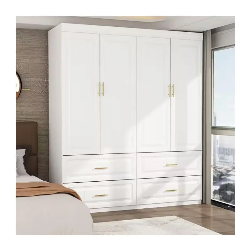 Ace Modern Custom White L Shaped Teak Wooded Classic Wardrobe MDF Latest Wardrobe Cabinet Living Room Bedroom Wardrobes