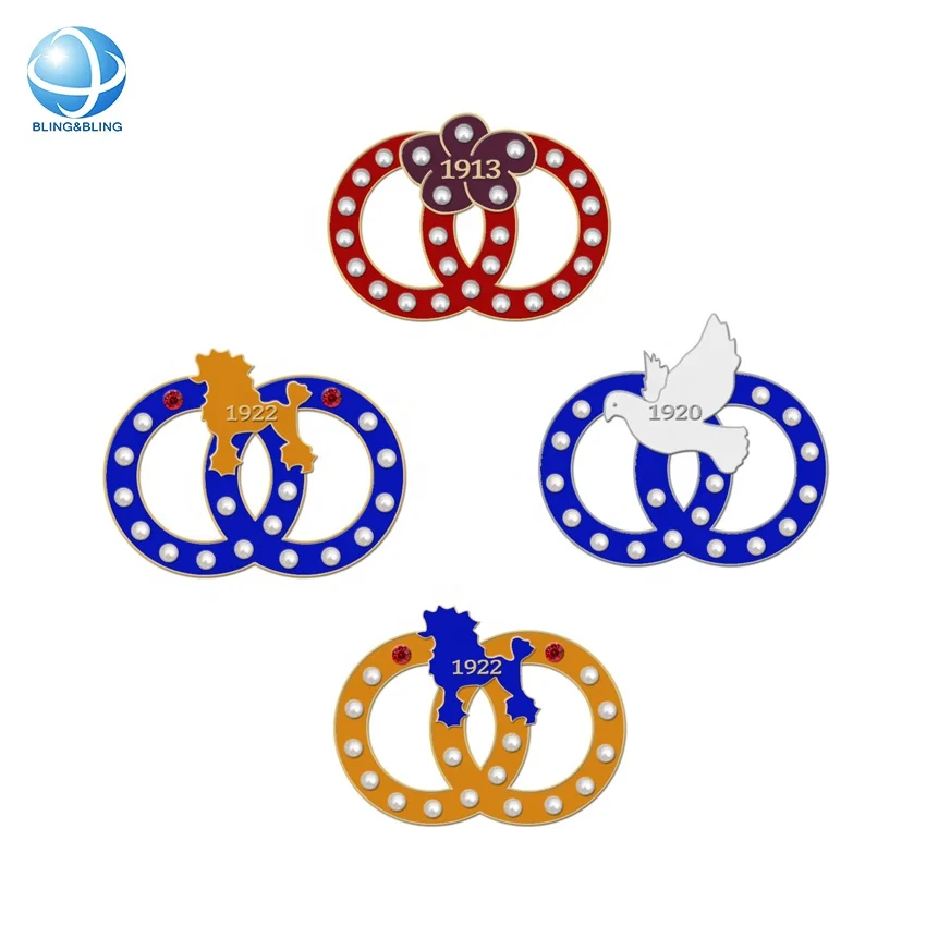 Custom Zeta PHI Beta Dove Pearl Greek Letter Pins Society Sorority 1920 ZPB CC Jewelry Brooches