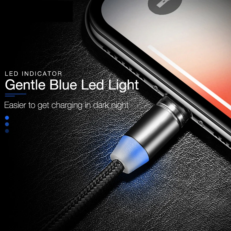 
Good Quality New Products Nylon Braided 3ft Custom Logo Fast Charging LED Magnetic USB 3in1 Cable Phone Charger Cords for iPhone 