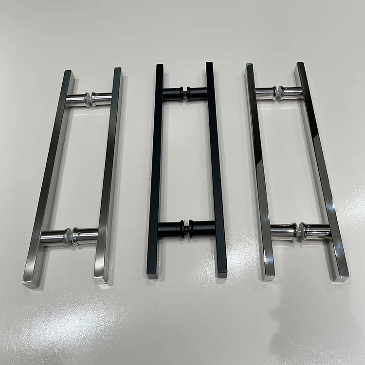 Hotel Shower Bathroom Room Glass Door Handle Home Interior Door Handle Modern Mirror Office Kitchen Sliding Door Handle Black