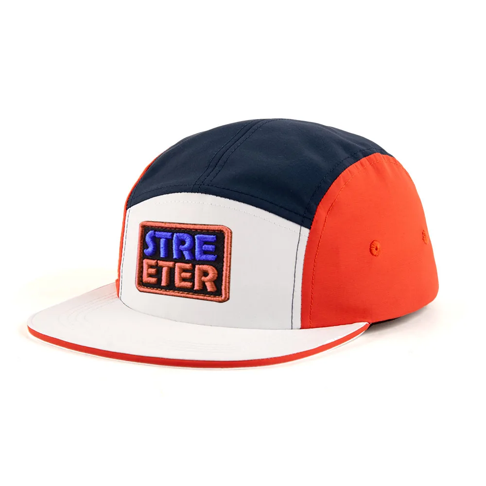 Custom High Quality 5 Panel Camp Cap,Embroidery Sport Running Hat,Lightweight Nylon Camper Hat With Sandwich Brim