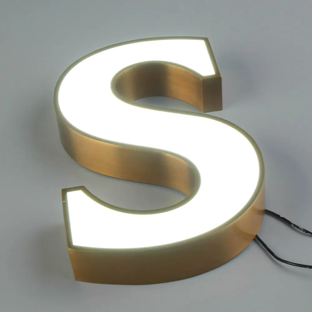 Coffee Shop Bar Brand Custom Metal Acrylic Bright Signage 3D LED plastic luminous character frontlit Light Letter Sign