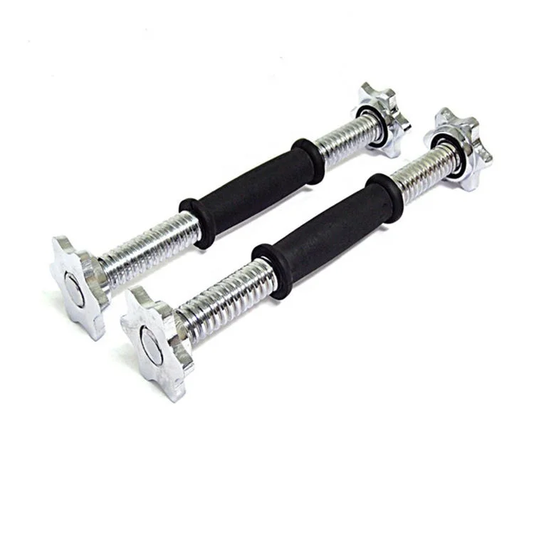 Threaded Dumbbell Black Durable Rubber Handles/Adjustable