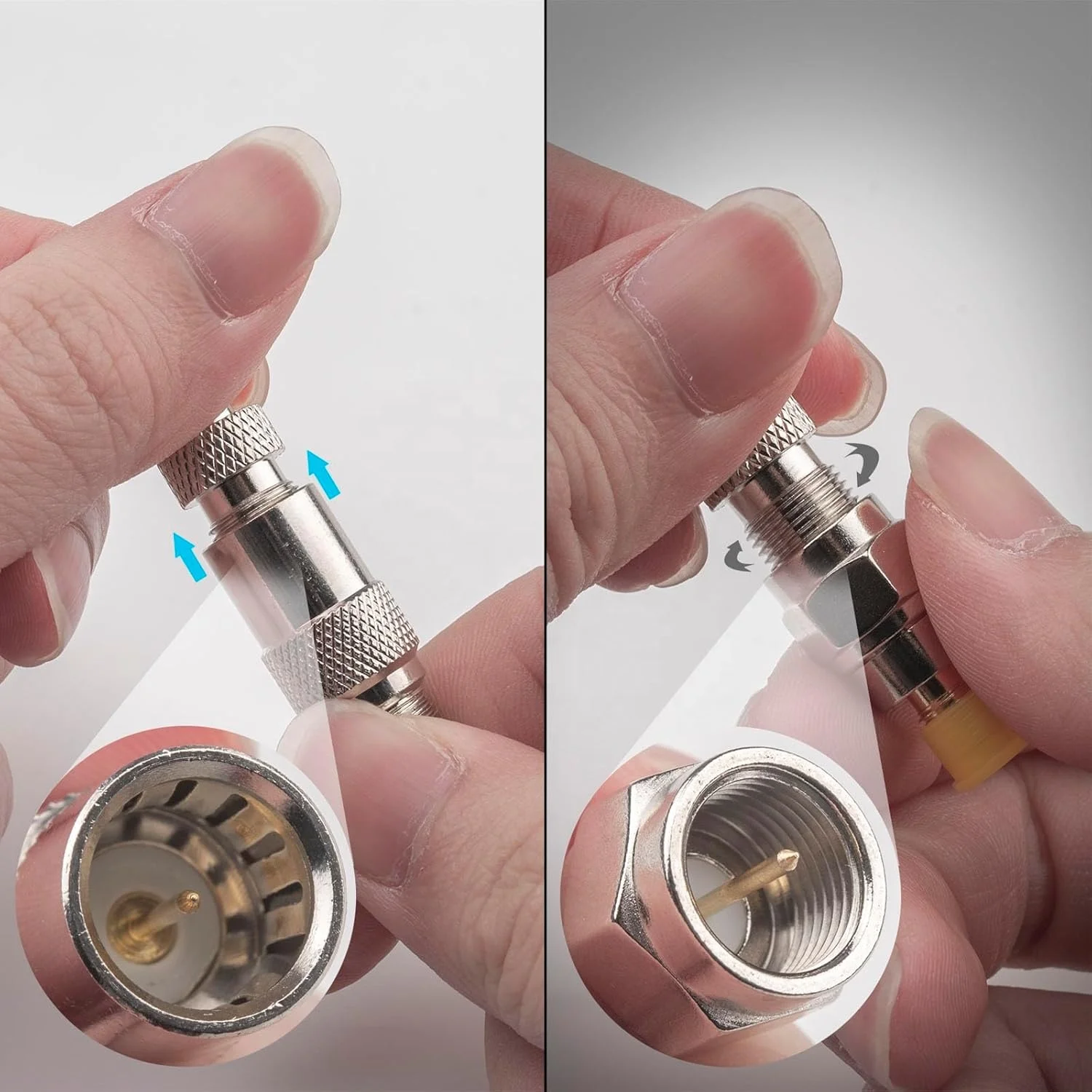 Connector F Type Straight Jack F Type Connector Male Female for RG6/RG11 Cable RF Coax