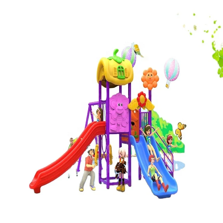 2022 china factory cheap kids outdoor playground amusement equipment with plastic children slide for paradise park