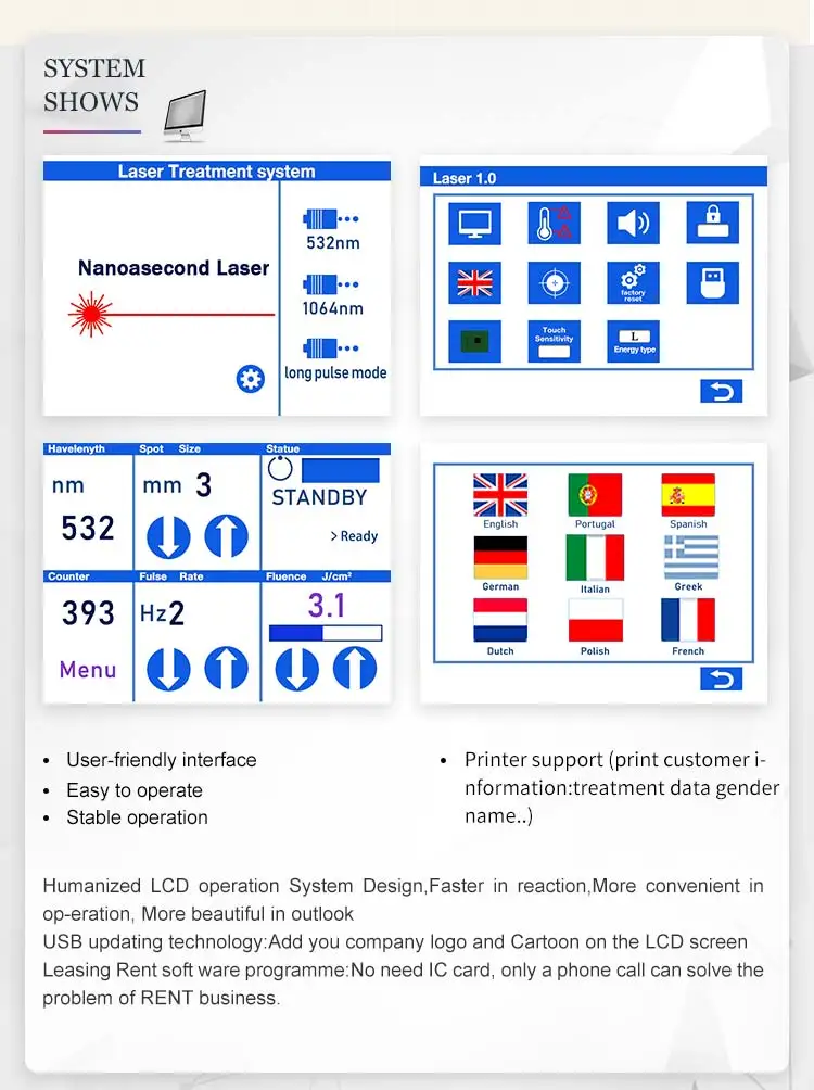2024 q switched Pigment Removal 755nm picosecond switch Q nd yag laser tattoo removal machine