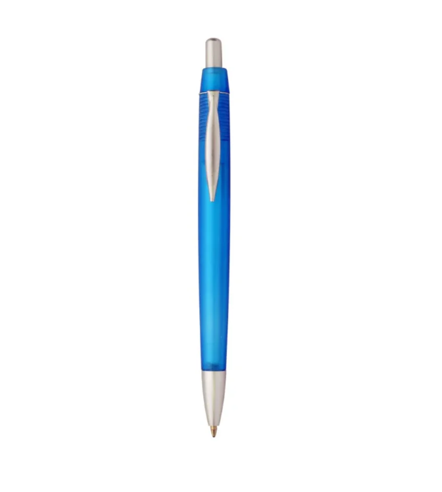 Cheap Promotional Frosted Transparent Plastic Ballpoint Pen Customized Logo Writing Instruments for Hotel Bank Office Giveaways