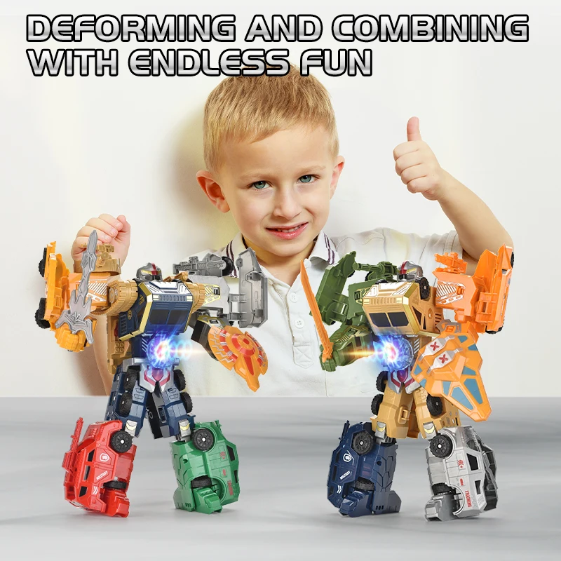 Adjustable Transforming Robot Toys Intelligent Enlightenment 6 In 1 Deformation Robot Car Toys