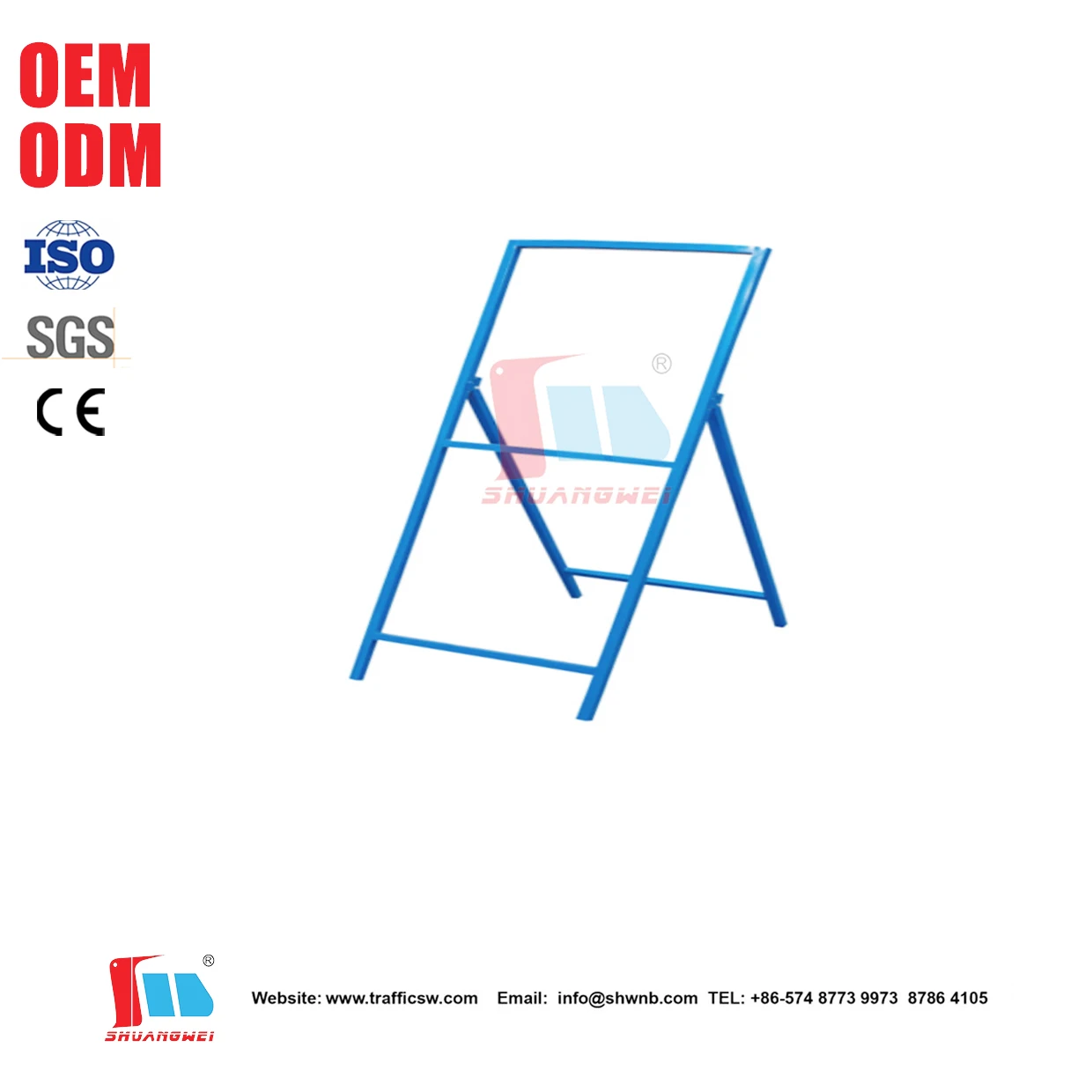 100(W)x1400mm Work Ahead Roadway Road Safety Construction Portable Traffic Sign Stand Street Pavement Sign Stand