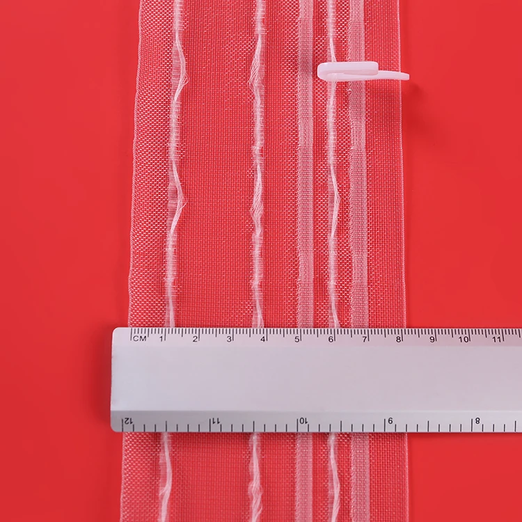 Home decorative pencil pleat transparent belt wave define roman curtain accessories