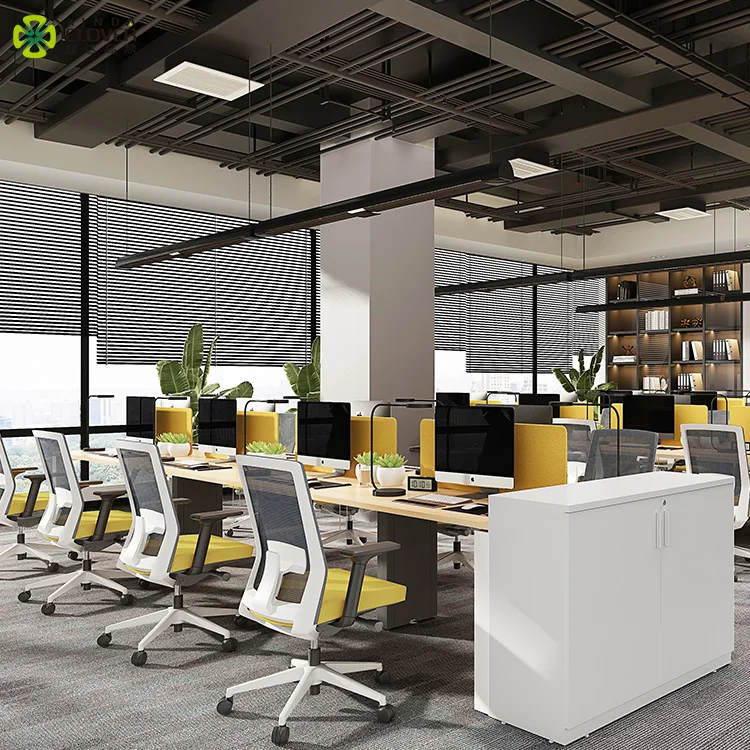 6 person modern office desk sets modular office workstation staff