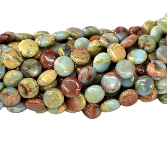 Wholesale  Natural Smooth Gemstone Serpentine Round Shape Snake Skin Jasper Loose beads For Jewelry Making