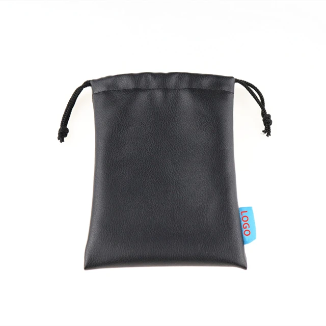 Низкая цена, подарочная упаковка, Высококачественная дешевая черная сумка для наушников из ПУ кожи с защитой от запаха, водонепроницаемая сумка для покупок на шнурке