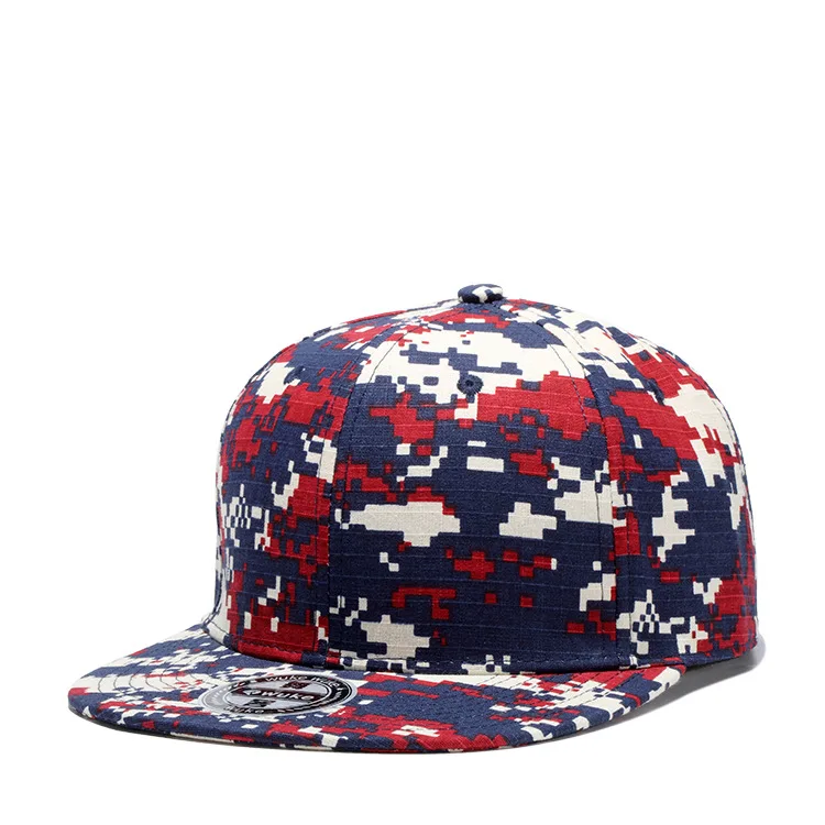 Free Samples Outdoor Blank Sports Camo Snap back Flat Bill  Hip Hop Camouflage Snapback Hats Custom