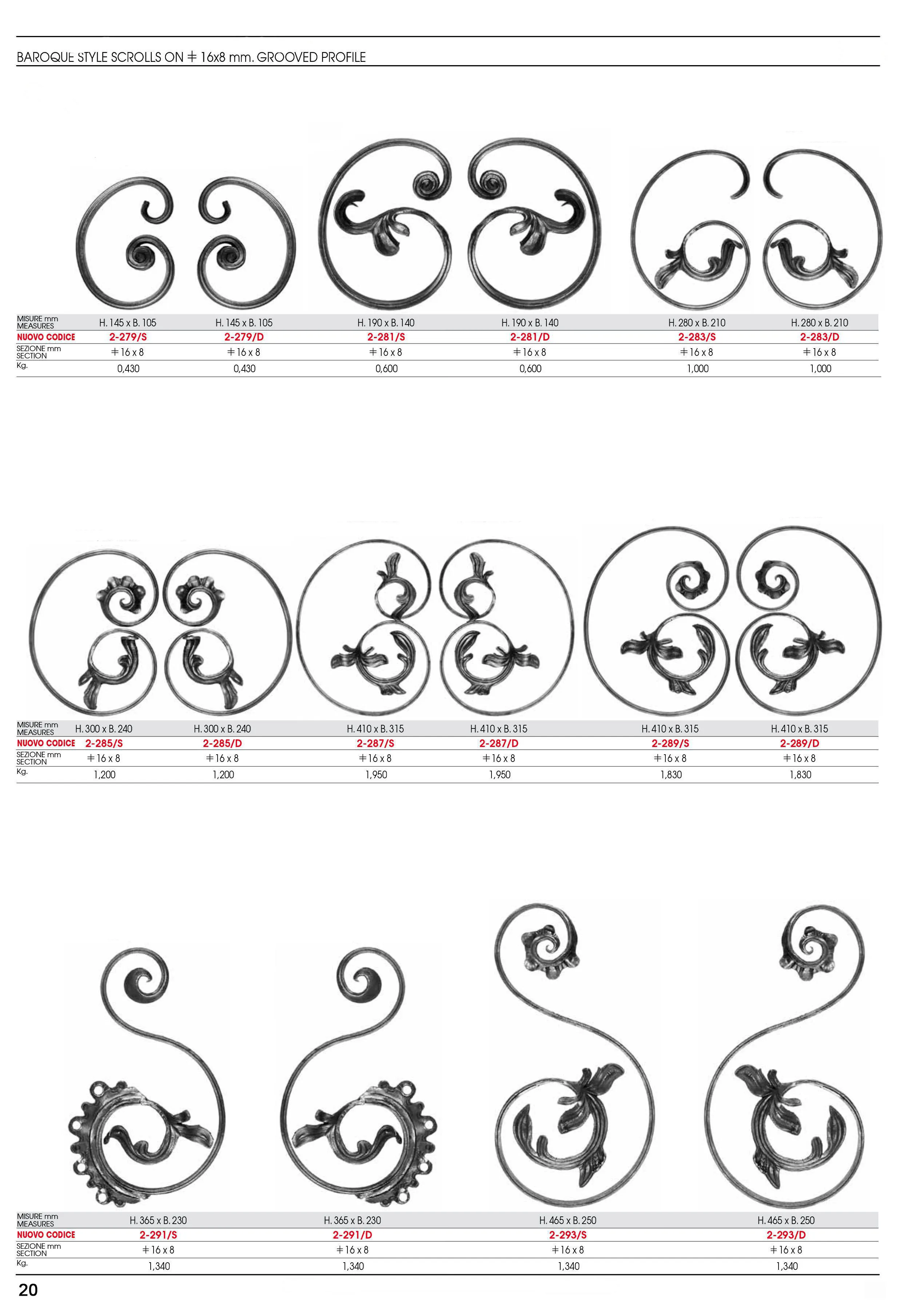 Wrought Iron Scroll Parts Hot Forged Components Elements for Gate Fence Staircase